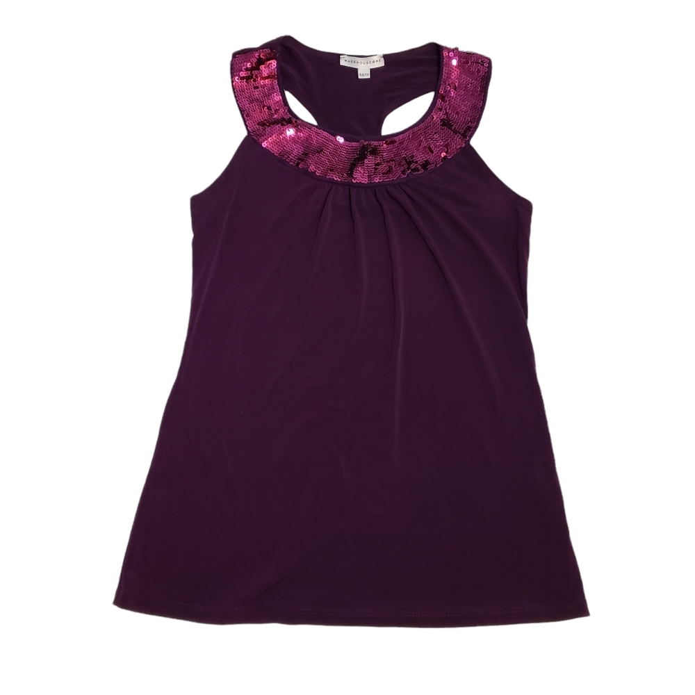 Warehouse One Sequined Halter Style Top with Racerback